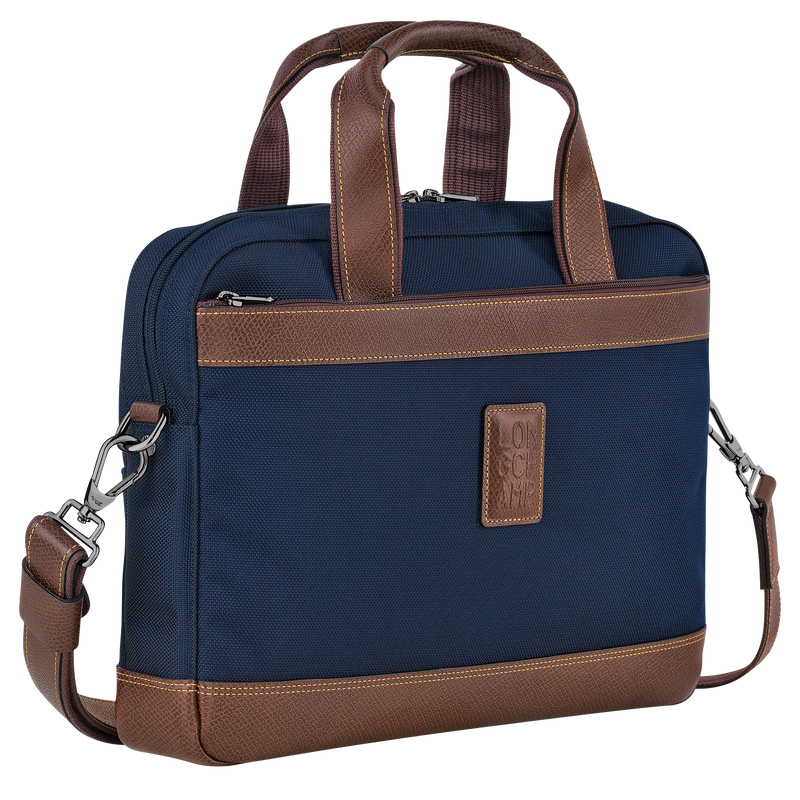 Longchamp |Boxford S Aktentasche, Blau – Recyceltes Canvas |Blau