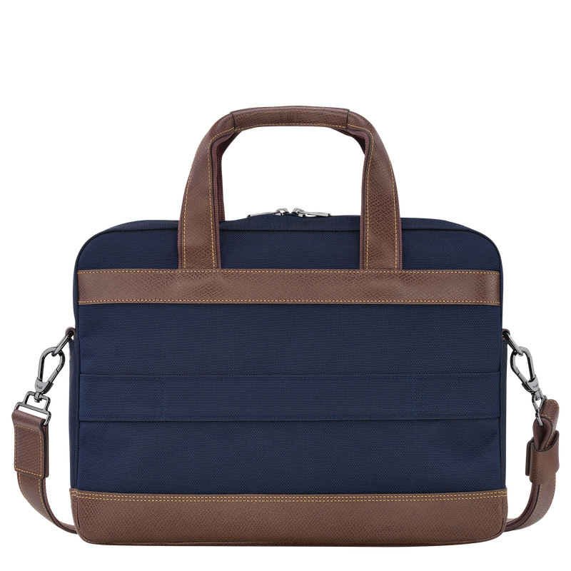 Longchamp |Boxford S Aktentasche, Blau – Recyceltes Canvas |Blau
