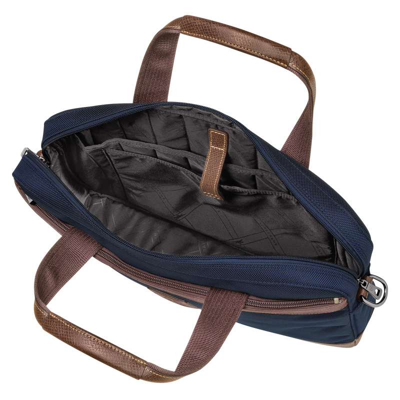 Longchamp |Boxford S Aktentasche, Blau – Recyceltes Canvas |Blau
