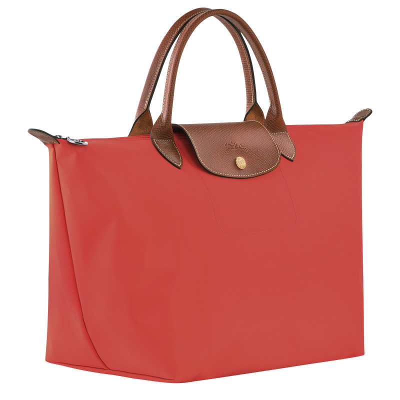 Longchamp |Le Pliage Original M Handtasche Tomate – Recyceltes Canvas |Tomate