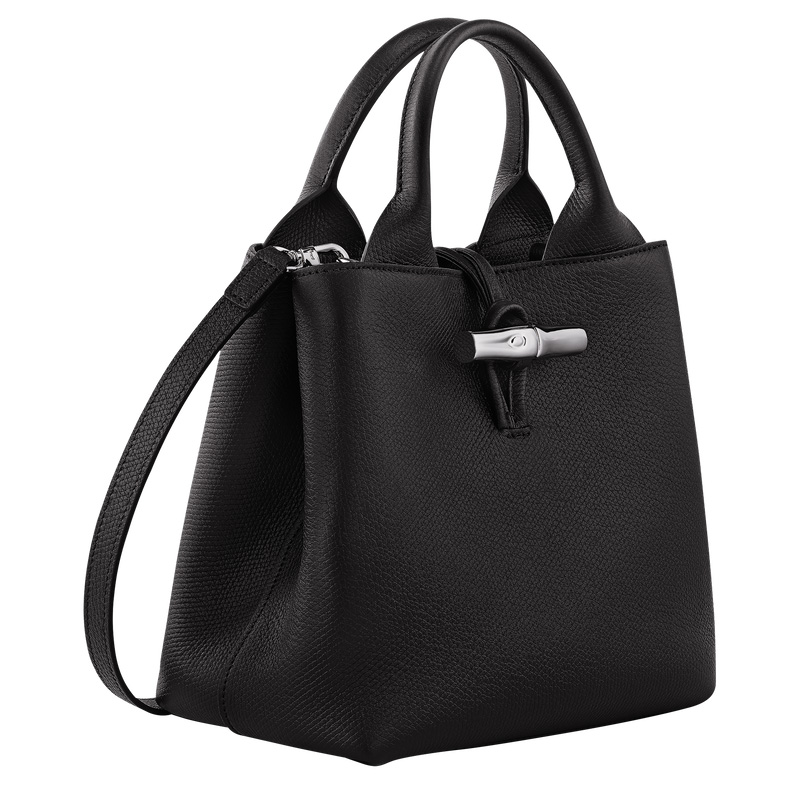 Longchamp |Le Roseau S Handtasche, Schwarz – Leder |Schwarz