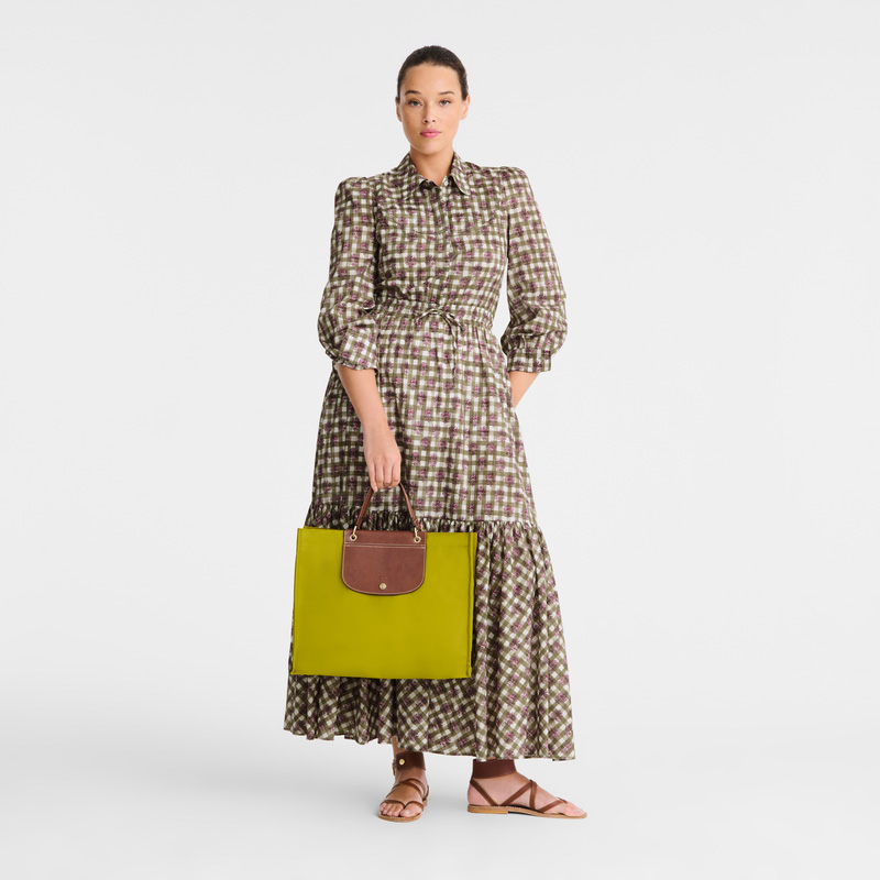 Longchamp |Cabas L Tote Bag Kiwigrün – Canvas |Kiwigrün