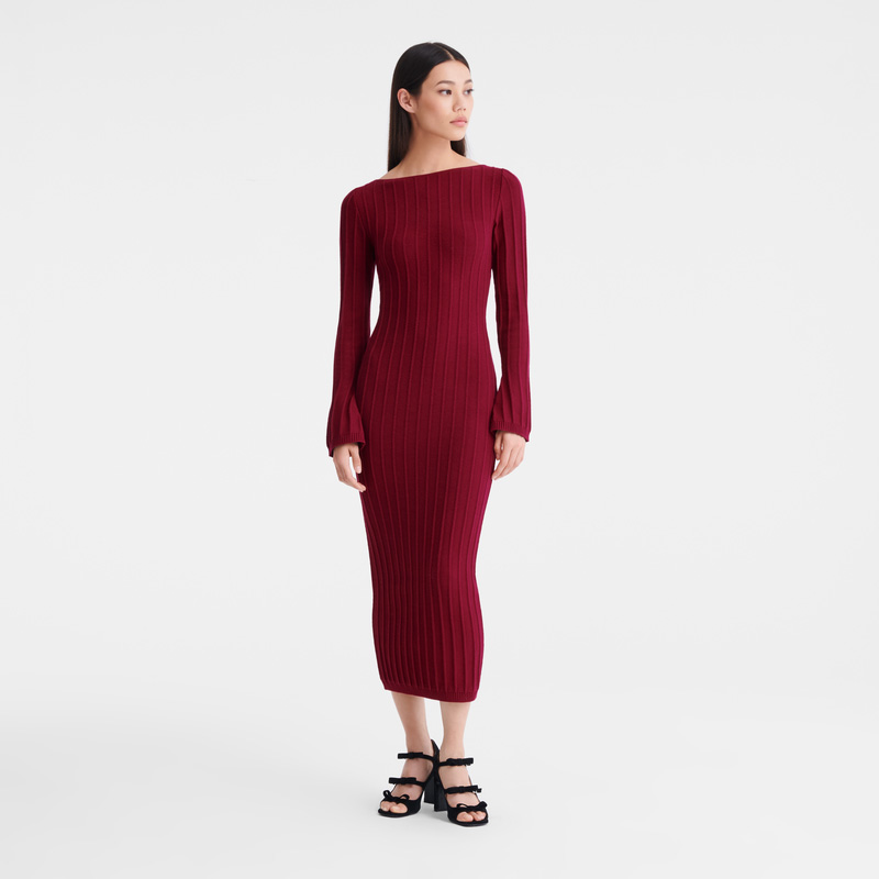 Longchamp |Langes Kleid Beetroot – Strick |Beetroot Longchamp |Langes Kleid Beetroot – Strick |Beetroot