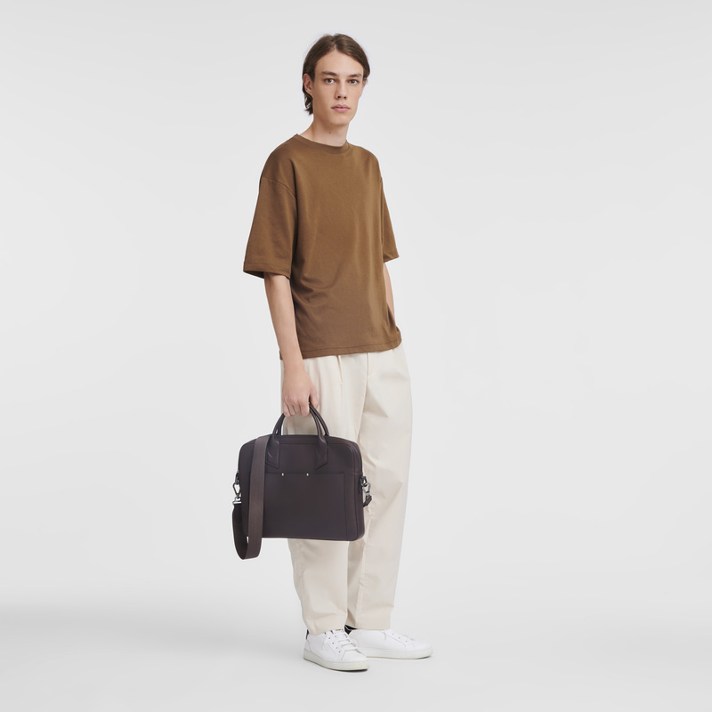 Longchamp |sur Seine Aktentasche Mokka – Leder |Mokka