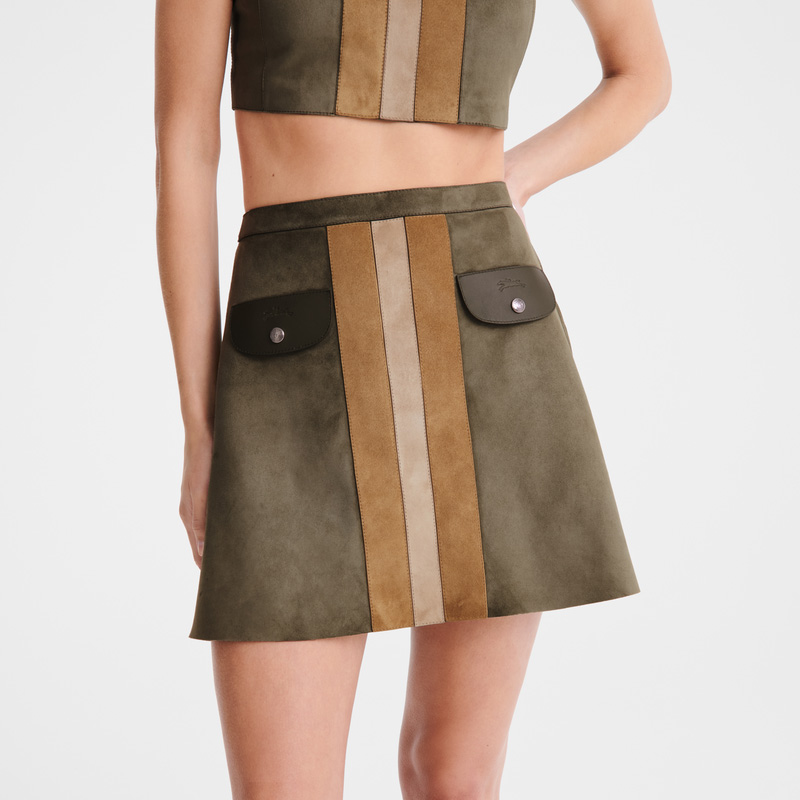 Longchamp |Rock, Khaki – Leder |Khaki