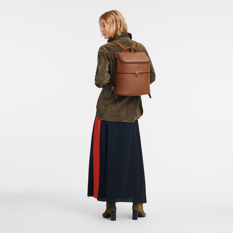 Longchamp |Le Foulonn Rucksack Karamell – Leder |Karamell
