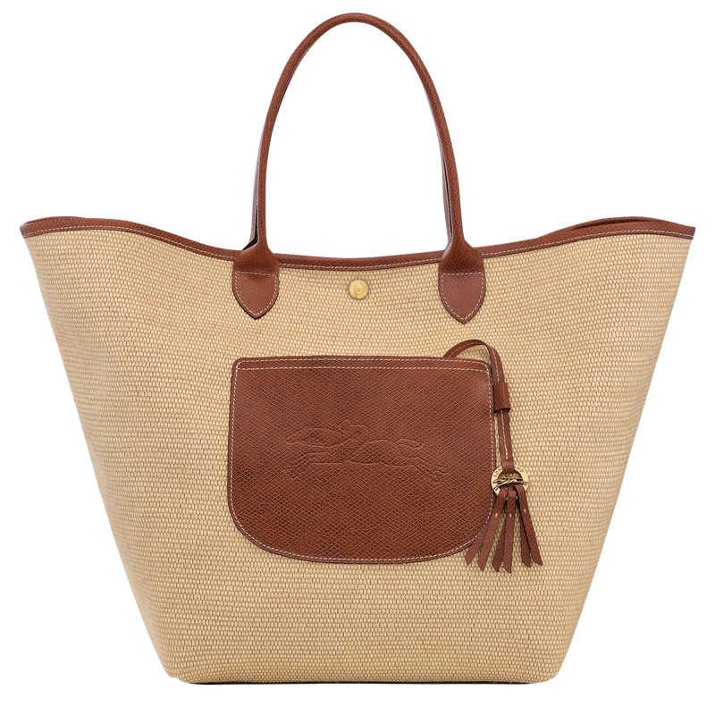 Longchamp |Le Pliage Kollektion L Korbtasche, Braun – Canvas |Braun