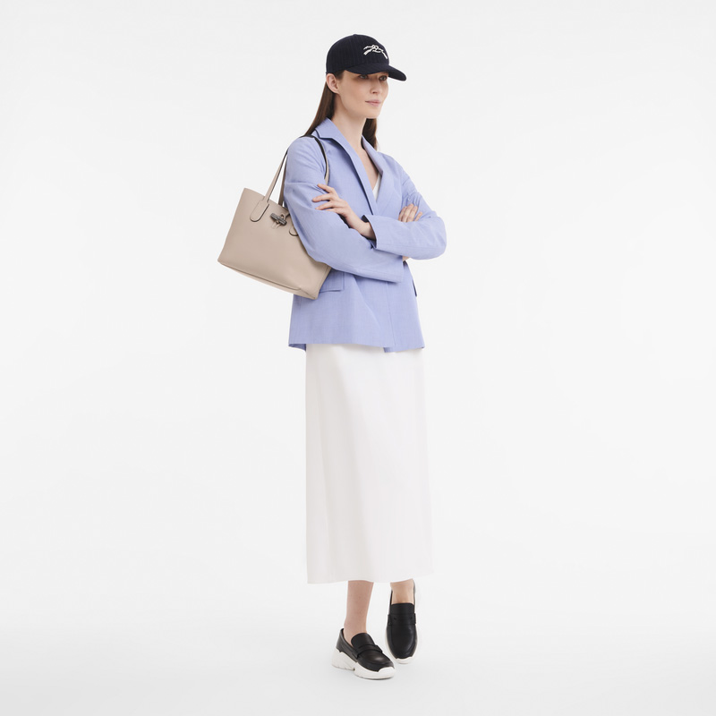 Longchamp |Le Roseau Essential M Tragetasche, Ton – Leder |Ton