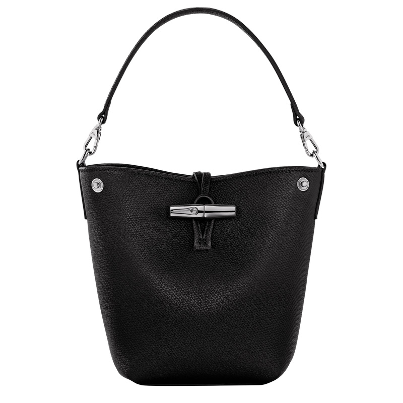 Longchamp |Le Roseau XS Bucket Bag Schwarz – Leder |Schwarz
