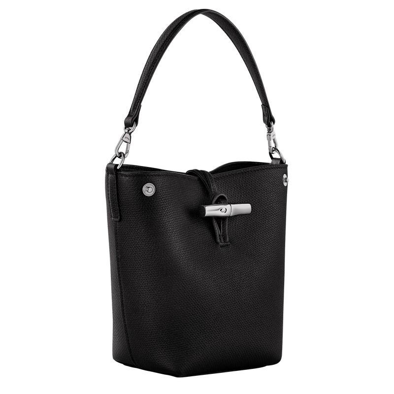 Longchamp |Le Roseau XS Bucket Bag Schwarz – Leder |Schwarz