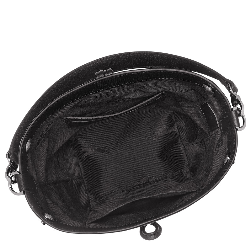Longchamp |Le Roseau XS Bucket Bag Schwarz – Leder |Schwarz
