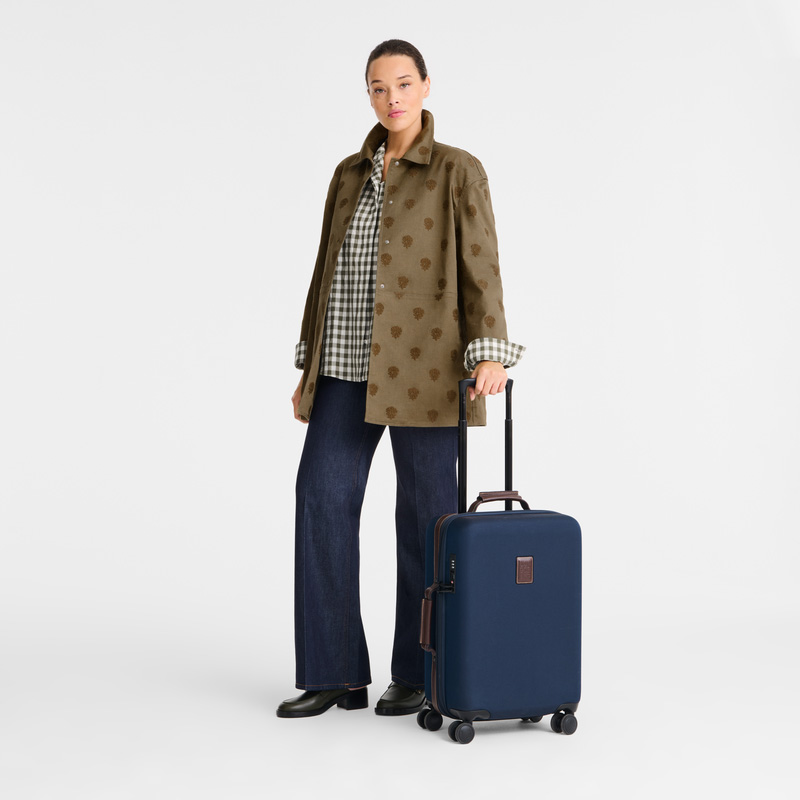 Longchamp |Boxford S Koffer, Blau – Recyceltes Canvas |Blau