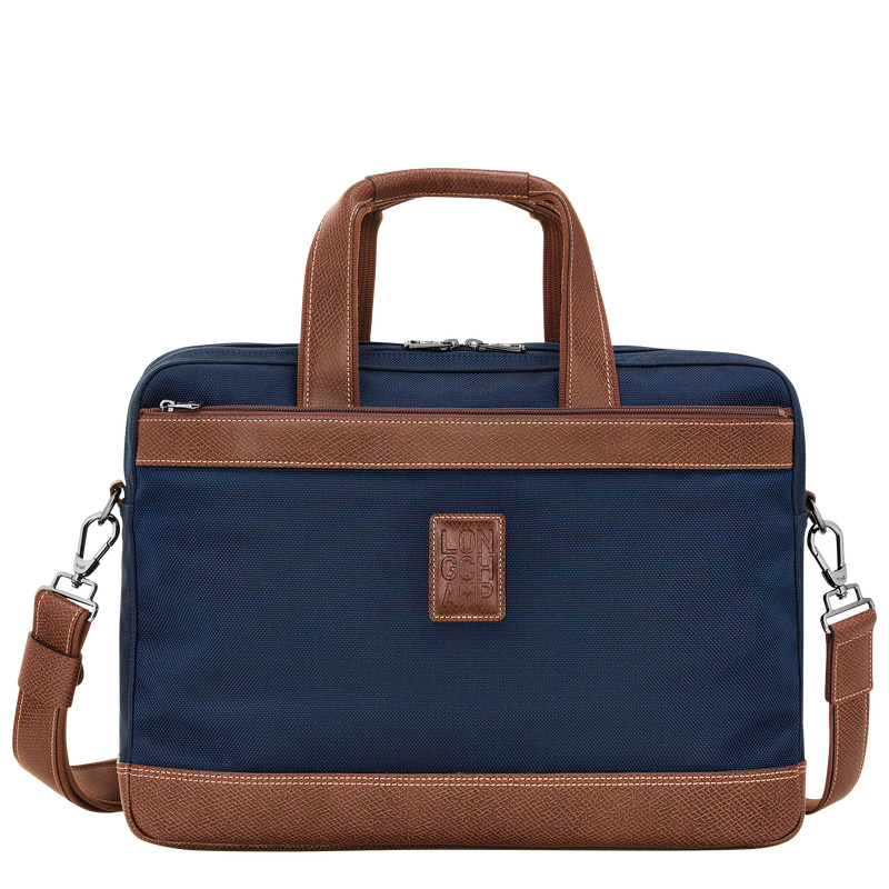 Longchamp |Boxford L Aktentasche, Blau – Recyceltes Canvas |Blau