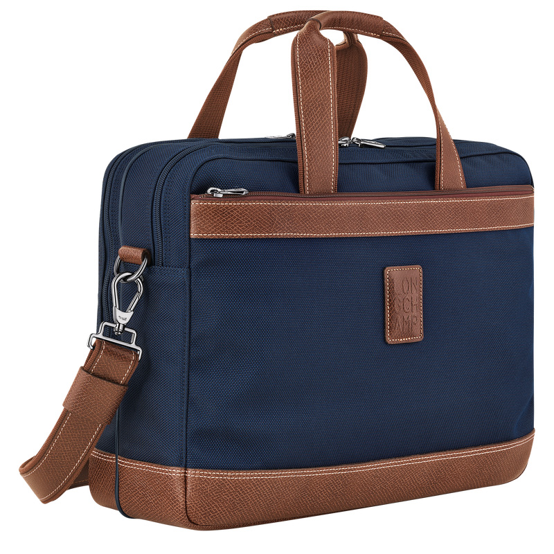 Longchamp |Boxford L Aktentasche, Blau – Recyceltes Canvas |Blau