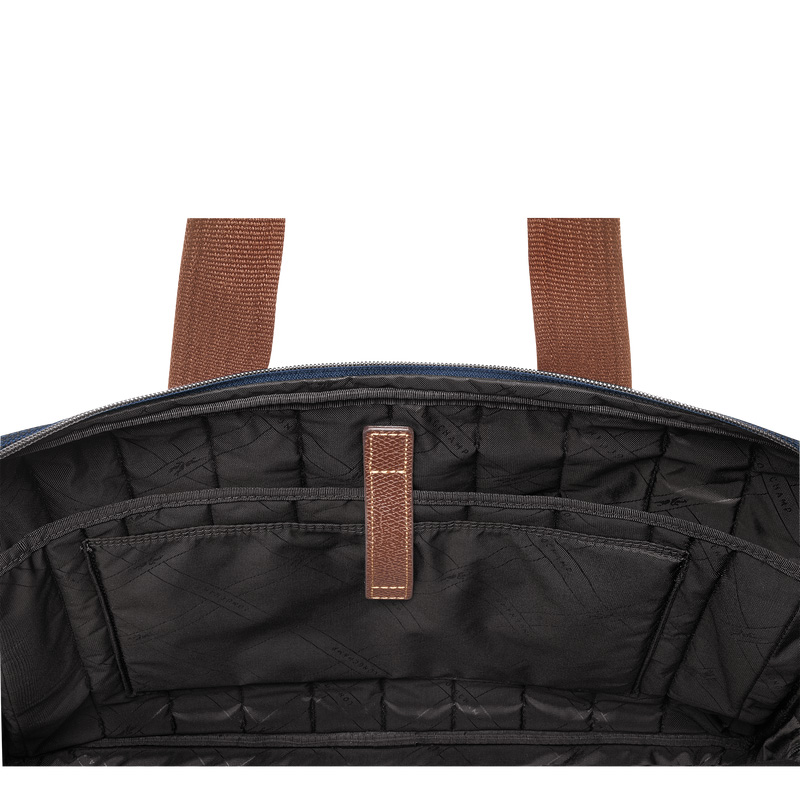 Longchamp |Boxford L Aktentasche, Blau – Recyceltes Canvas |Blau