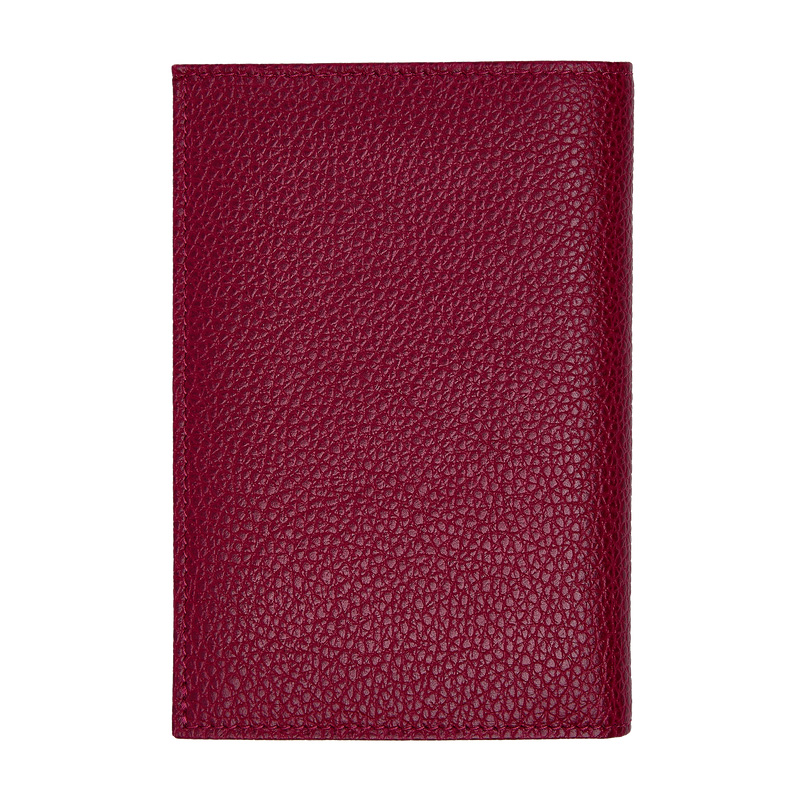 Longchamp |Le Foulonn Reisepasshülle, Beetroot – Leder |Beetroot