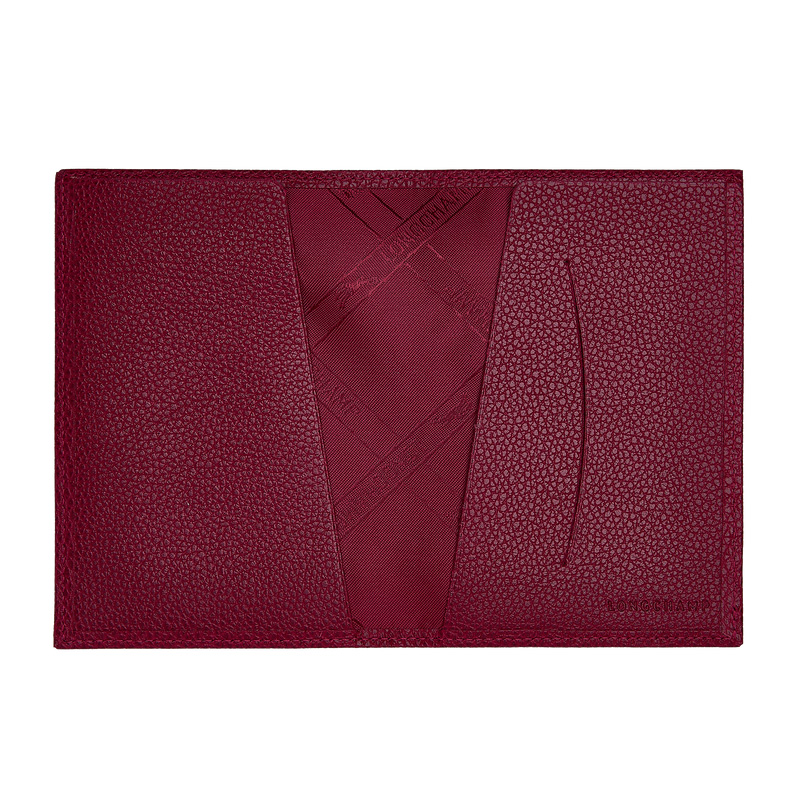 Longchamp |Le Foulonn Reisepasshülle, Beetroot – Leder |Beetroot