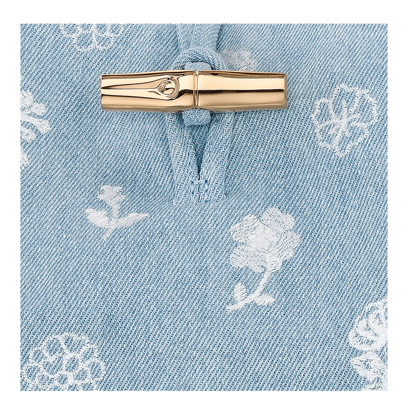 Longchamp |Le Roseau M Hobo-Tasche Himmelblau – Canvas |Himmelblau