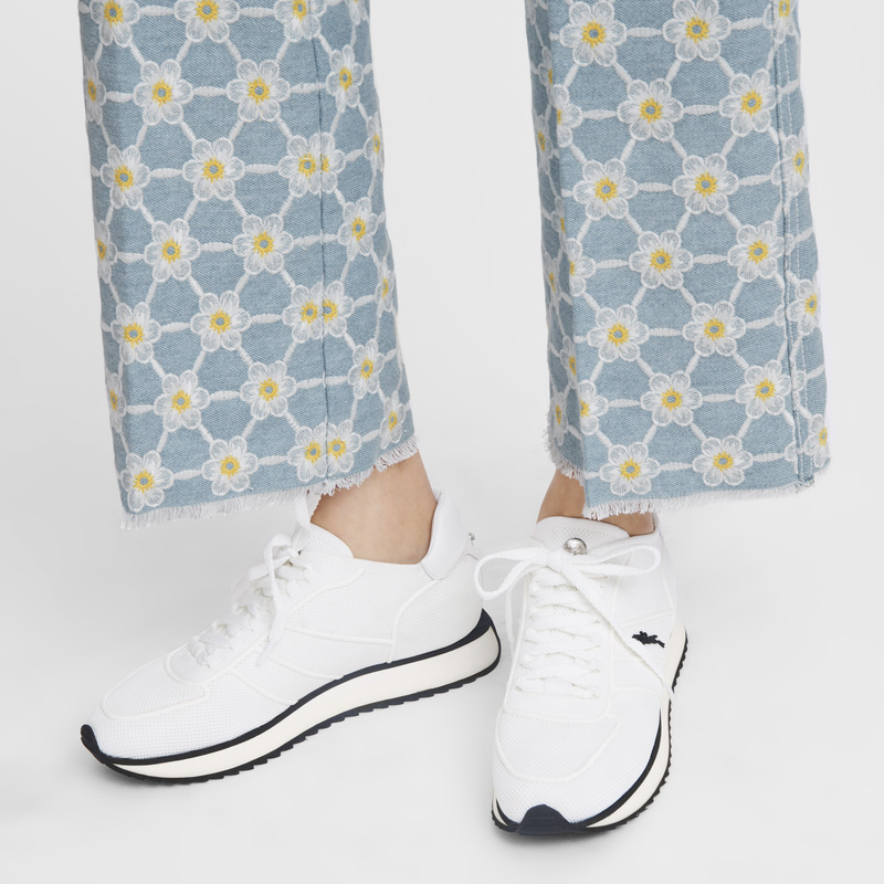 Longchamp |Le Pliage Collection Sneakers Ecru – Leder |Ecru