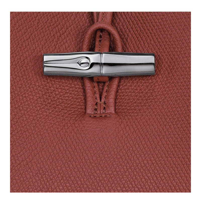 Longchamp |Le Roseau M Schultertasche Kastanienbraun – Leder |Kastanienbraun