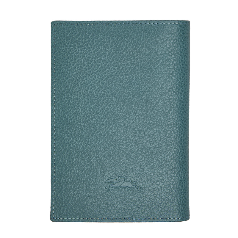 Longchamp |Le Foulonn Reisepasshülle Eukalyptus – Leder |Eukalyptus