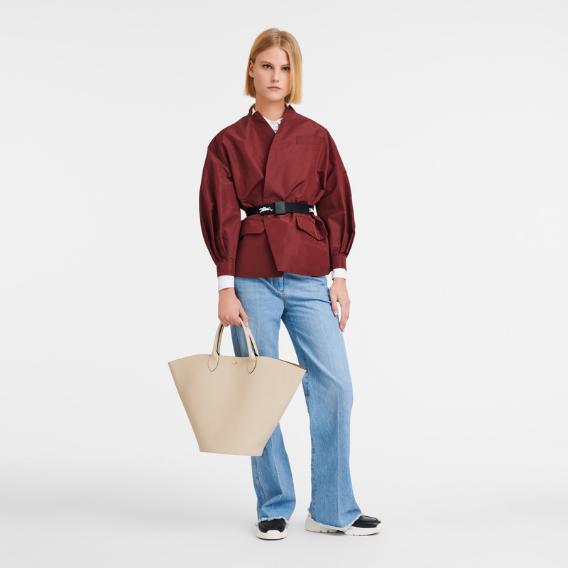 Longchamp |Pure XL Tragetasche Papier – Leder |Papier