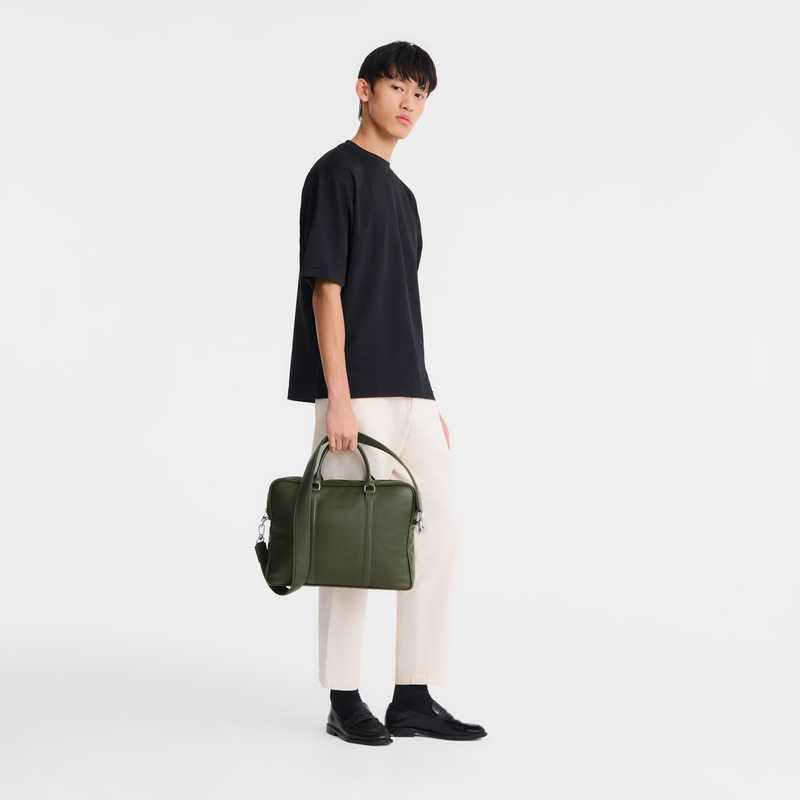 Longchamp |Le Foulonn XS Aktentasche Khaki – Leder |Khaki