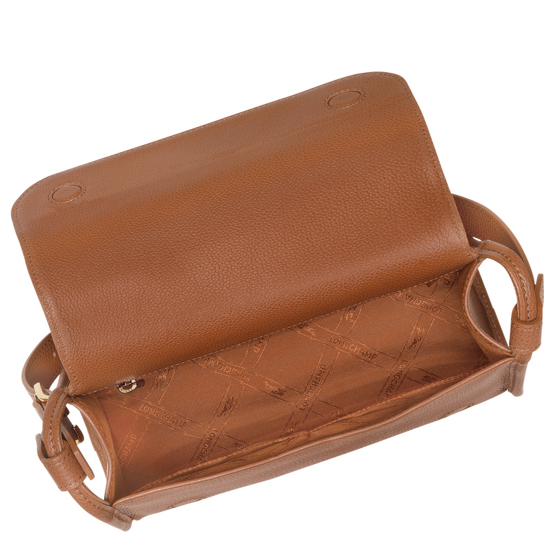 Longchamp |Le Foulonn M Umhängetasche Karamell – Leder |Karamell
