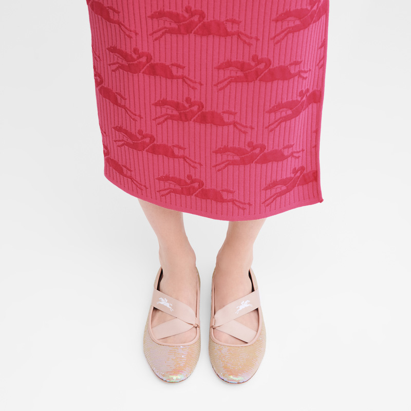 Longchamp |Energy Ballerinas Nude – Canvas |Hautfarben