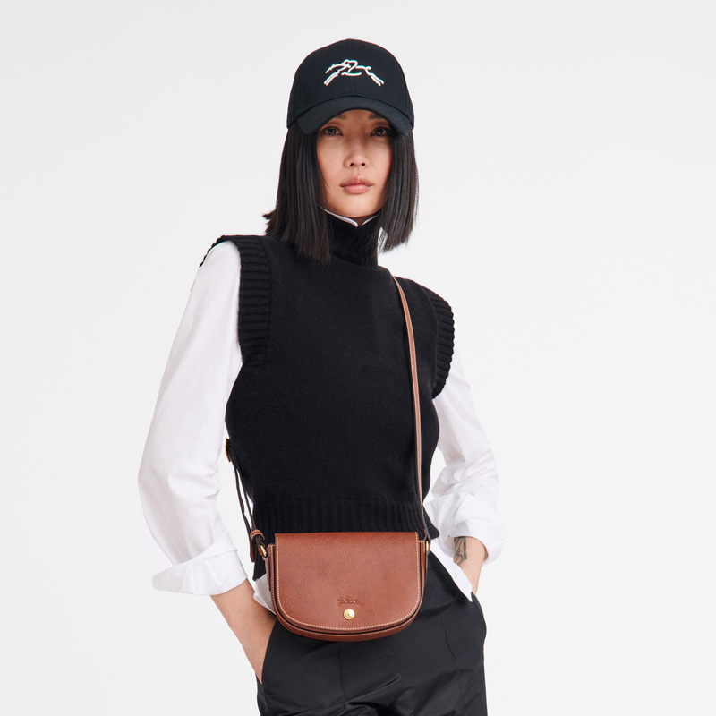 Longchamp |Pure S Umhängetasche, Braun – Leder |Braun