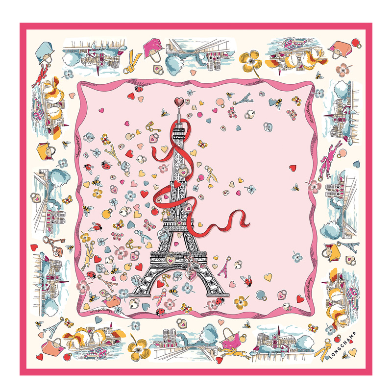 Longchamp |Equestrian Tower Seidenschal 50 Marshmallow – SONSTIGES |Marshmallow