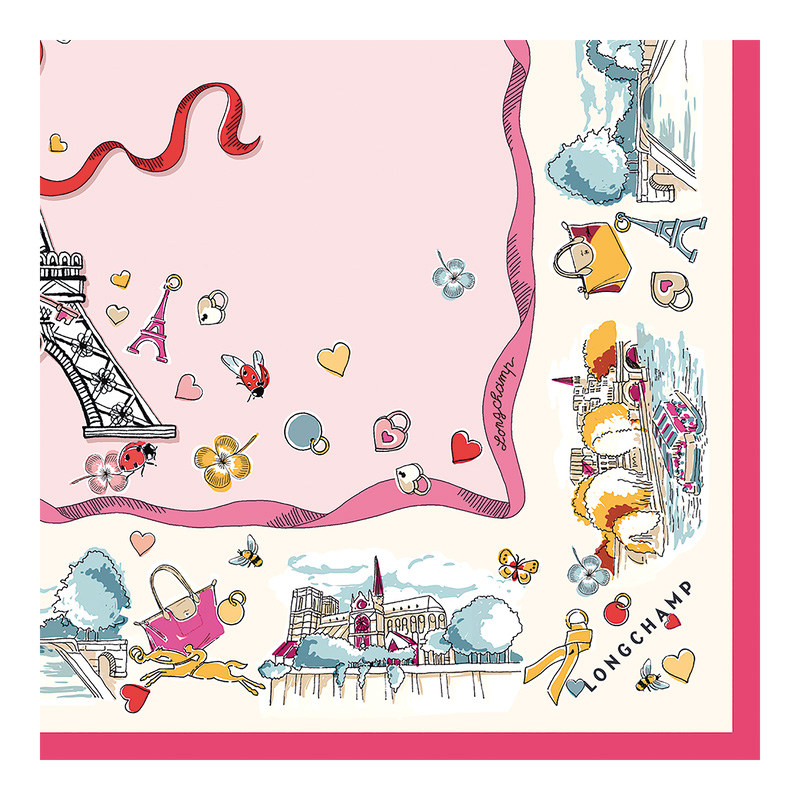 Longchamp |Equestrian Tower Seidenschal 50 Marshmallow – SONSTIGES |Marshmallow