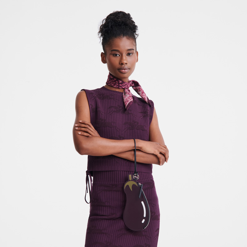 Longchamp |Longcharm Clutch in Aubergine – Leder |Aubergine