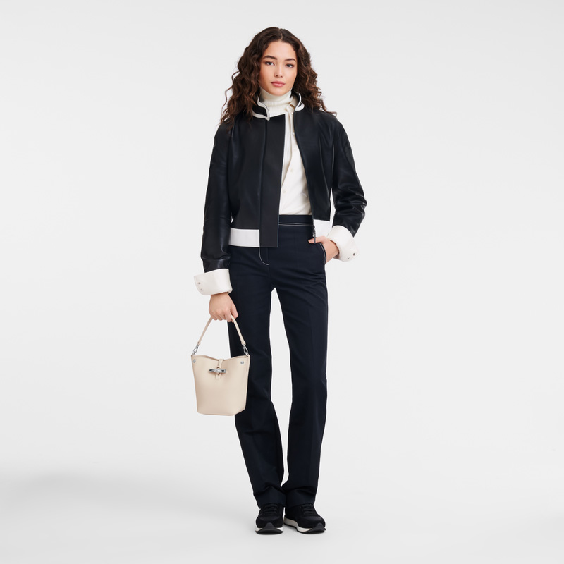 Longchamp |Le Roseau XS Beuteltasche Papier – Leder |Papier