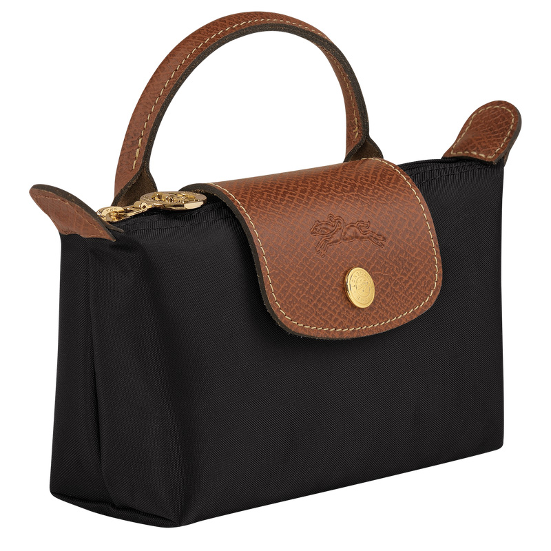 Longchamp |Le Pliage Original Tasche mit Griff Schwarz – Recyceltes Canvas |Schwarz