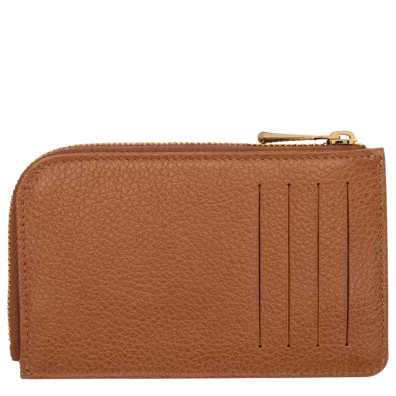 Longchamp |Le Foulonn Kartenetui Karamell – Leder |Karamell