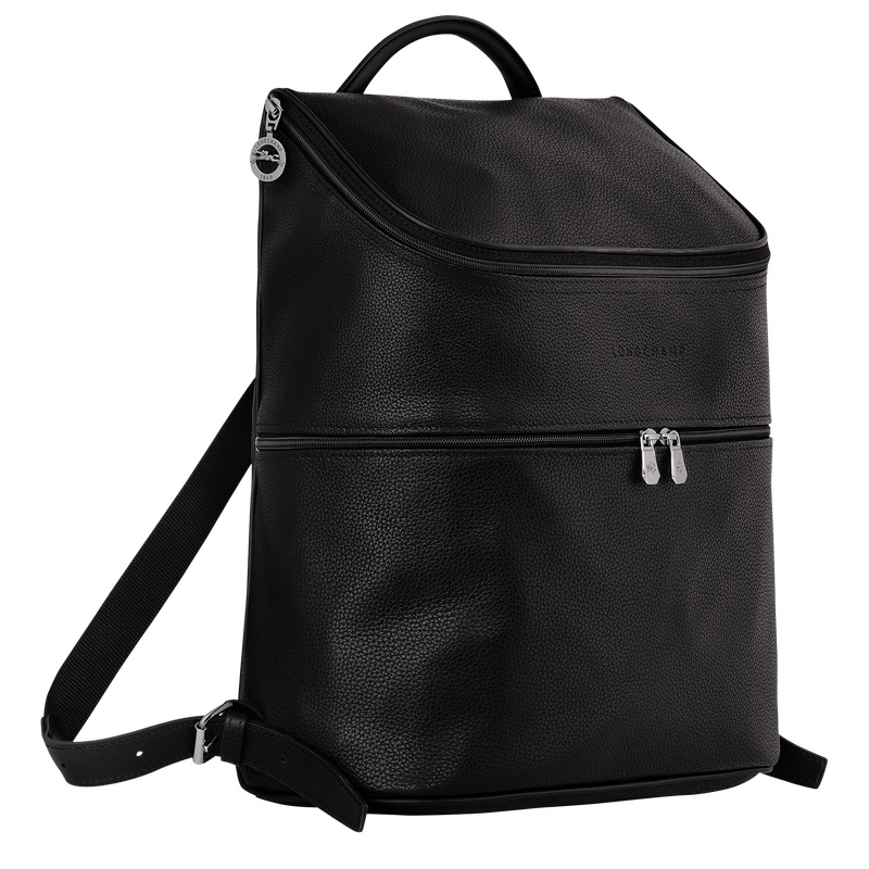 Longchamp |Le Foulonn Rucksack Schwarz – Leder |Schwarz