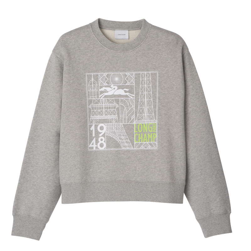 Longchamp |Sweatshirt Grau – Jersey |Grau Longchamp |Sweatshirt Grau – Jersey |Grau