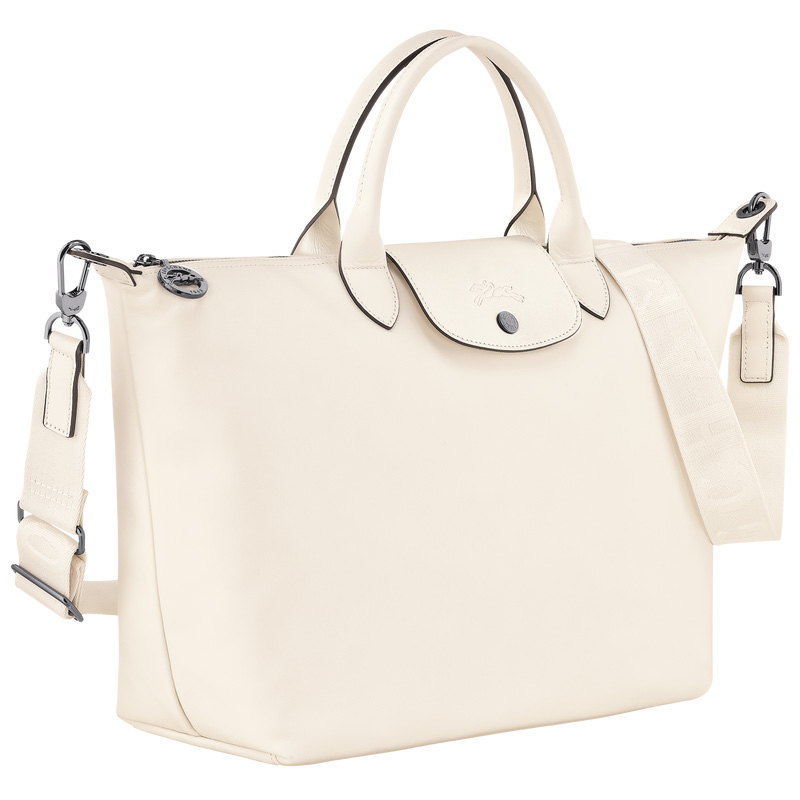 Longchamp |Le Pliage Xtra L Handtasche, Ecru – Leder |Ecru