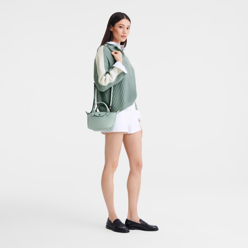 Longchamp |Le Pliage Xtra XS Handtasche, Eisenkraut – Leder |Eisenkraut