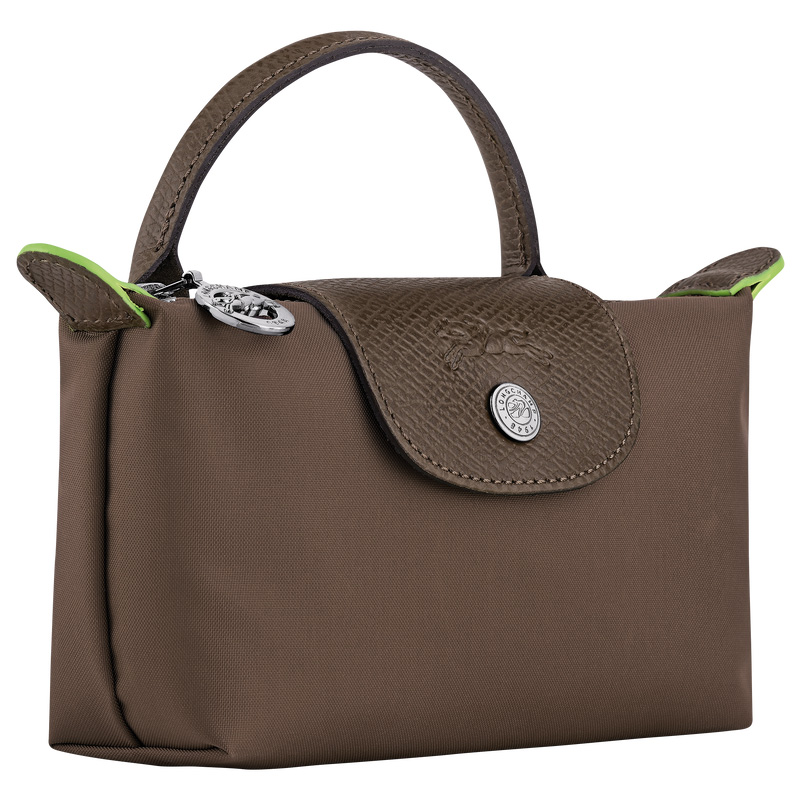 Longchamp |Le Pliage Grüne Tasche mit Griff Terra – Recyceltes Canvas |Terra