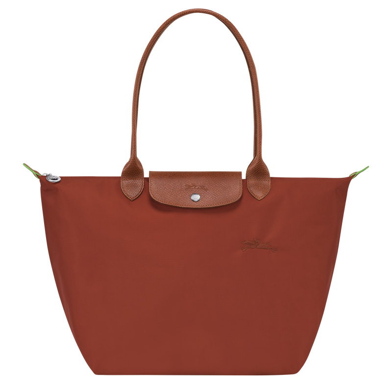 Longchamp |Le Pliage Green L Tote Bag, Kastanienbraun – Recyceltes Canvas |Kastanie