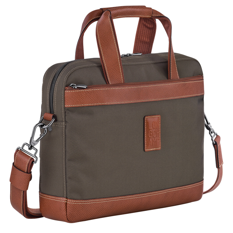 Longchamp |Boxford S Aktentasche, Braun – Recyceltes Canvas |Braun