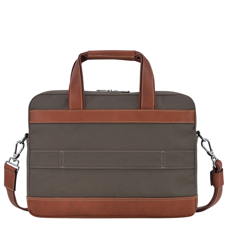Longchamp |Boxford S Aktentasche, Braun – Recyceltes Canvas |Braun