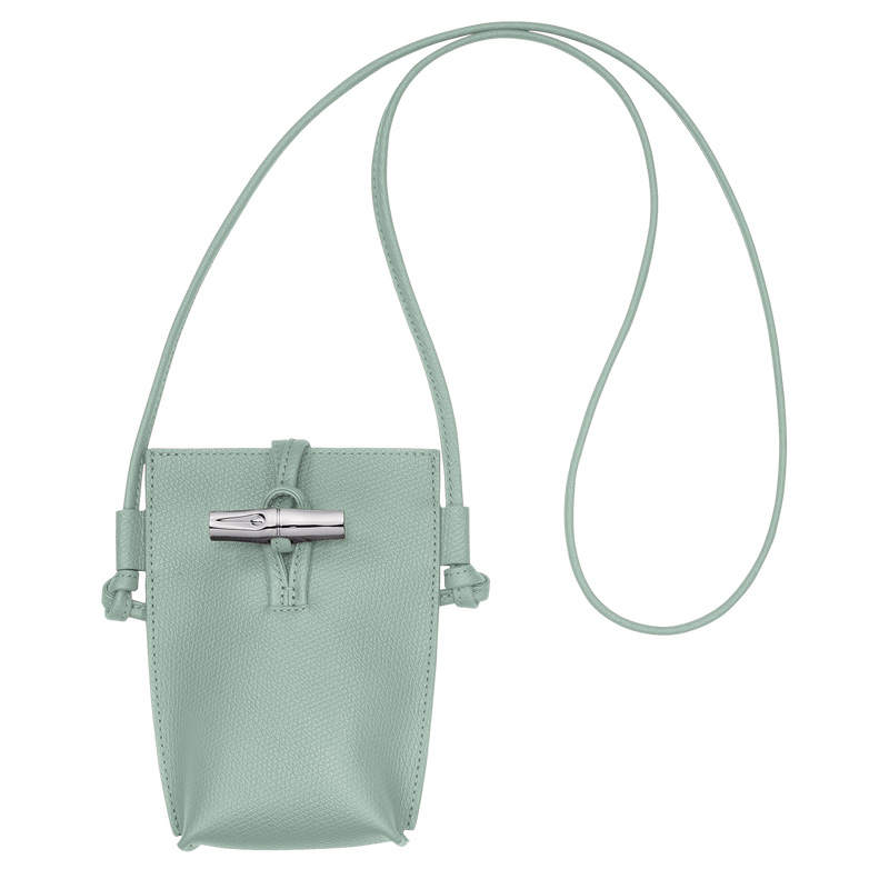 Longchamp |Le Roseau Handyhülle Seladon – Leder |Seladon