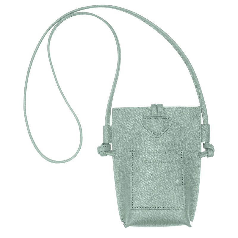 Longchamp |Le Roseau Handyhülle Seladon – Leder |Seladon