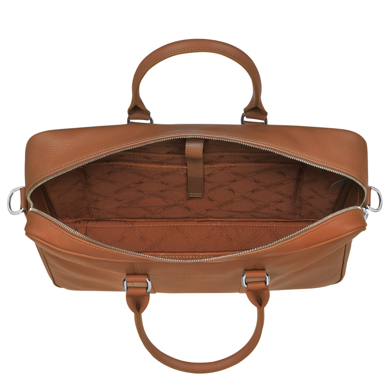 Longchamp |Le Foulonn M Aktentasche Karamell – Leder |Karamell