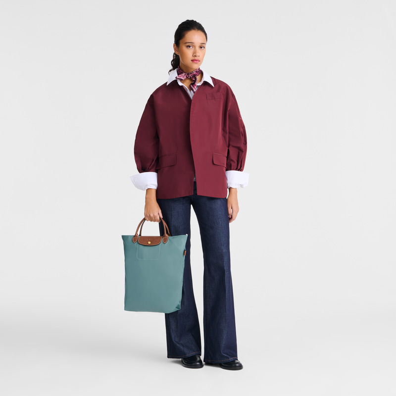 Longchamp |Le Pliage Original M Tragetasche Eukalyptus – Canvas |Eukalyptus