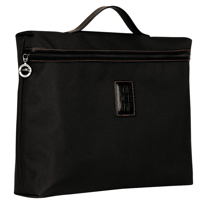 Longchamp |Boxford S Aktentasche Schwarz – Recyceltes Canvas |Schwarz