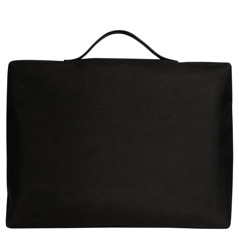 Longchamp |Boxford S Aktentasche Schwarz – Recyceltes Canvas |Schwarz